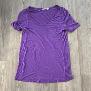 t by alexander wang v neck t-shirt, purple, small